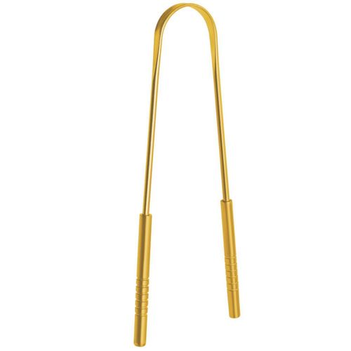 Raspador de Lengua DEVOOX de Acero Inoxidable en Forma de U Dorado