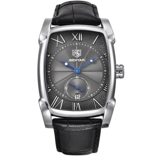 Reloj BENYAR 5114 Negro de Cuero Impermeable 30 m
