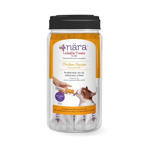 Golosinas Lamiables para Gato Café Nara Sabor Pollo 05 oz (14 g) x 25 tubos