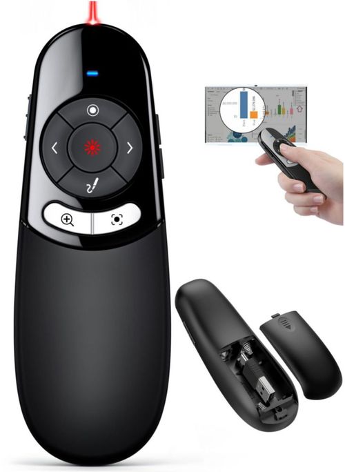 Presentador con clicker DINOSTRIKE 2 en 1 USB A y C inalámbrico