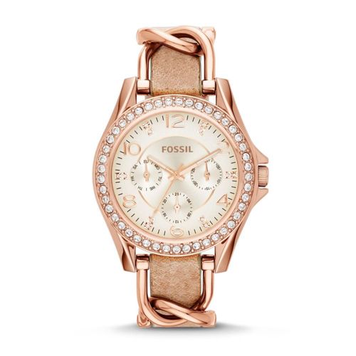 Reloj Fossil Riley ES3466 de piel de acero inoxidable para mujer