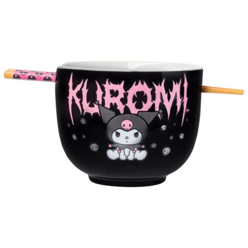 Cuenco de Ramen Silver Buffalo 591 ml Kuromi con Palillos