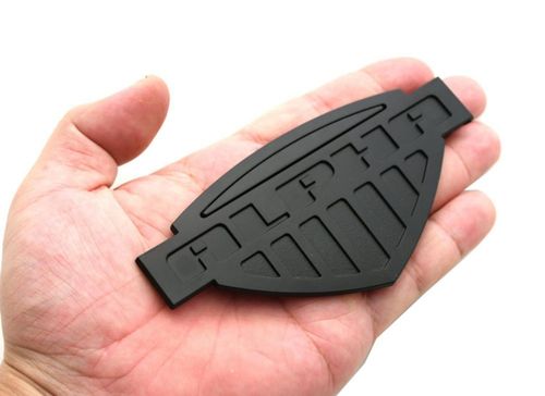 Emblema para vehículo Tilvst 13 cm × 6 cm negro 3D