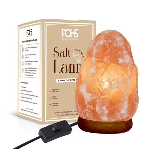 Lámpara de sal POHS Himalaya rosa de 18 cm con interruptor de encendido/apagado