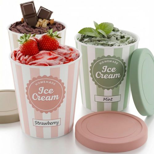 Recipientes reutilizables para helado ZICOTO juego de 3 de 1 L