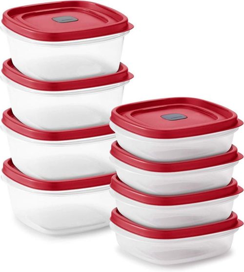 Juego de almacenamiento de alimentos Tribello 16 piezas plástico libre de BPA rojo