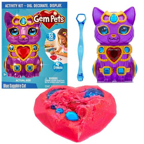 Kit de Excavación Gem Pets Gato Zafiro Azul Tesoro
