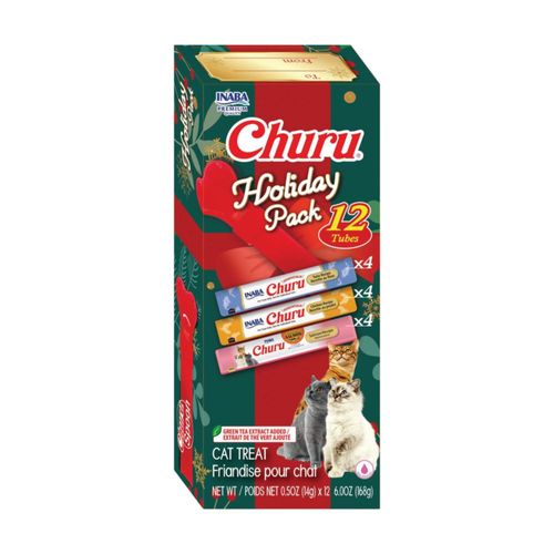 Golosinas para gato INABA Churu Pack de 12 unidades Variedad Navideña