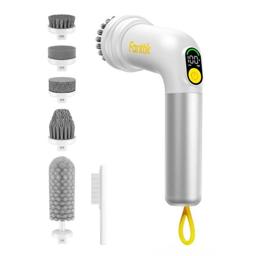 Fregadora giratoria Fanttik sin cable IPX7 con pantalla LED blanca