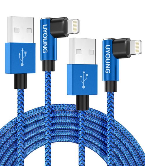 Cable Lightning UYOUNG 18 m 2‑piezas 90° azul