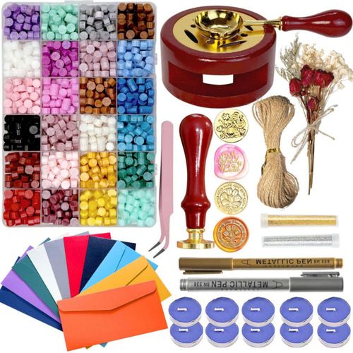 Kit de sellos de cera Xitalia – 24 colores de perlas