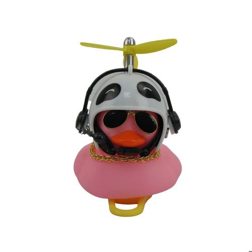 Pato decorativo rosa con casco modelo 4