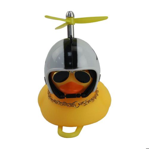 Pato decorativo amarillo con casco modelo 3