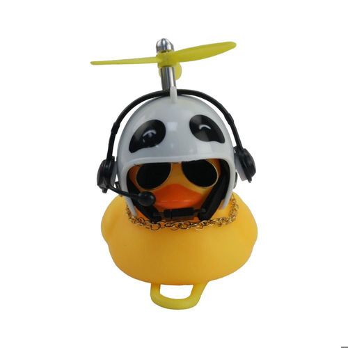 Pato decorativo amarillo con casco modelo 4