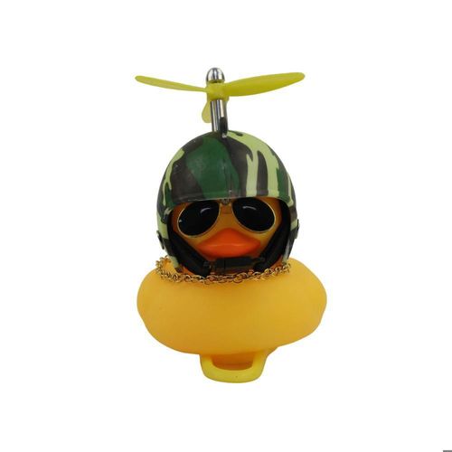 Pato decorativo amarillo con casco modelo 8