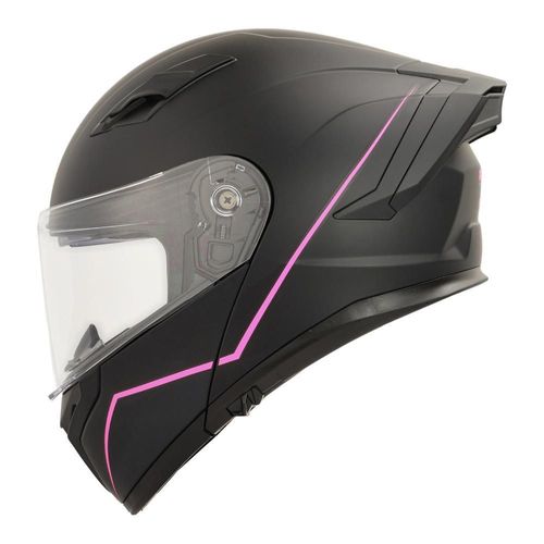 Casco roda force evo negro rosa mate abatible svs