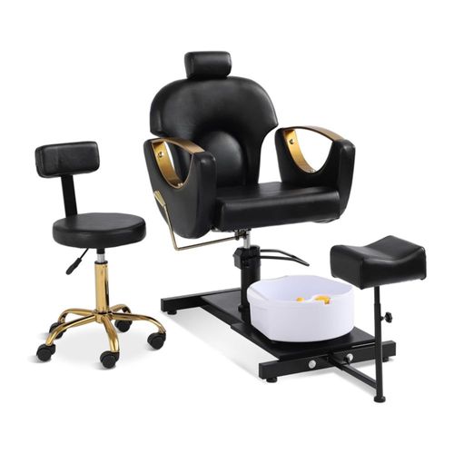 Set Estación de Pedicura VANLIG Profesional 3 en 1 (Silla, Banco y Reposapiés)