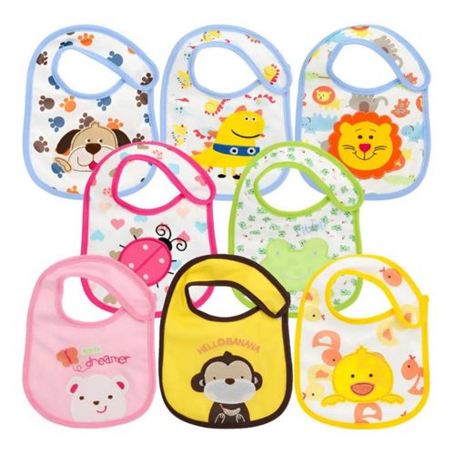 Baberos Impermeables Unisex 8 Pzs Multicolor