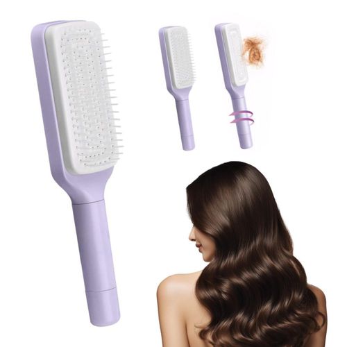 Cepillo de Cabello ROBOHOOK 24 cm Autolimpiante Morado