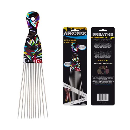 Peine Afro de Metal Negro 7 cm Mejorado 2.0