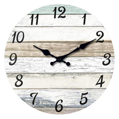 Reloj de pared XNM 41 cm estilo madera a batería