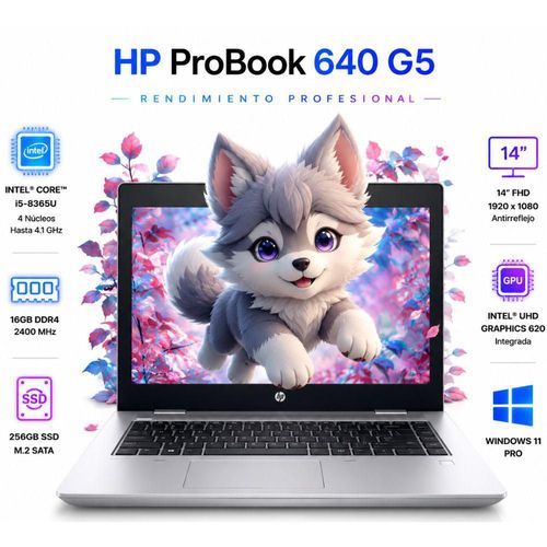 Laptop HP ProBook 640 G5 Reacondicionado 14" FHD Intel Core i5-8365U 16GB RAM 256GB SSD Windows 11 Pro