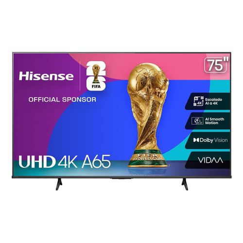 Pantalla UHD Hisense 75 Pulgadas 4K Smart 75A65NV