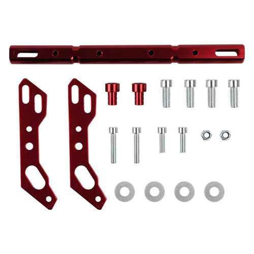 Barra porta accesorios roja para manubrio set