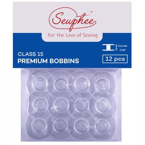 Bobinas de Costura Sewphee 12 piezas SA156 Transparentes 115 mm
