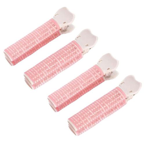 Bigudíes de Pelo Yxinjy 4 Piezas Rosa con Clips de Agarre Automático