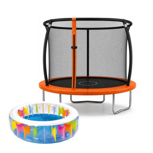 Trampolin Brincolin 8 Pies 2.44 m con Alberca Inflable 190 cm x 50 cm Combo