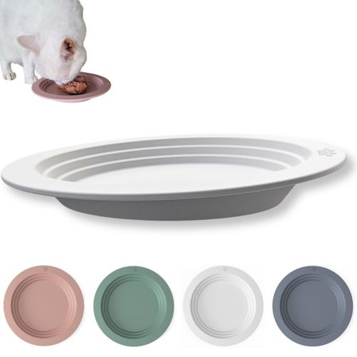 Plato para Comida de Gato EcoLeo Platinum de Silicona Antipelos