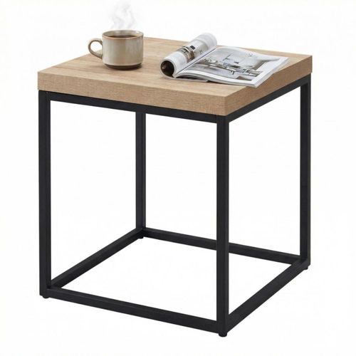 Mesa CENSI 45 × 45 × 50 cm marco industrial de roble natural
