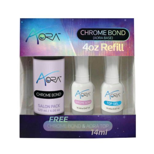 Tratamiento de uñas AORA Chrome Bond 120 ml + 14 ml