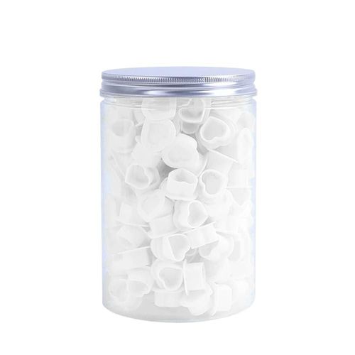 Tapas de tinta IFERO 200 uds de silicona en forma de corazón desechables blancas