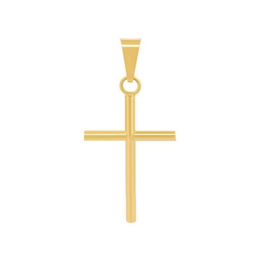 Dije cruz tubo 2.6 cm oro 10k