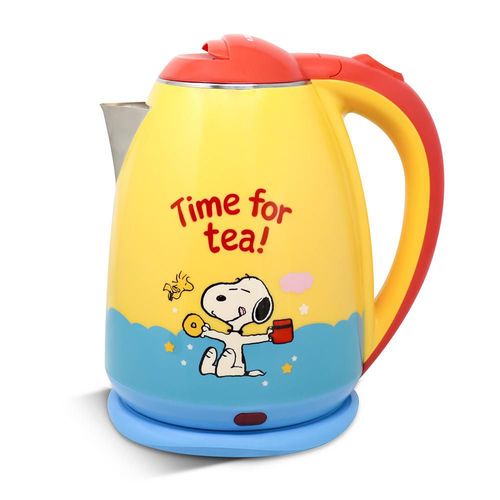 SNOOPY Peanuts Tetera Eléctrica 1.8L 1100W de Acero Inoxidable con Apagado Automático, Base Giratoria 360° y Asa Fría al Tacto, PS-180