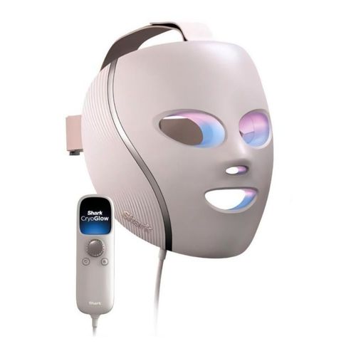 Shark CryoGlow Máscara facial LED con refrigeración debajo de los ojos, reparación antienvejecimiento y manchas con Luz Roja Azul e Infrarroja – Rosa
