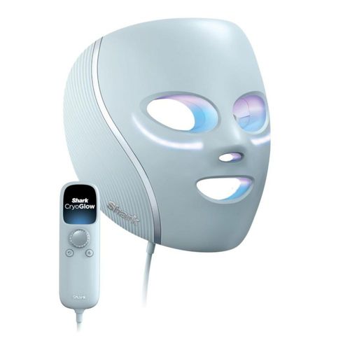 Shark CryoGlow Máscara facial LED con refrigeración debajo de los ojos, reparación antienvejecimiento y manchas con Luz Roja Azul e Infrarroja – Azul