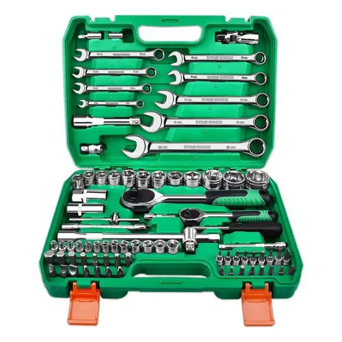 Juego De Herramientas Reparación Automóviles 82pzs Estuche verde