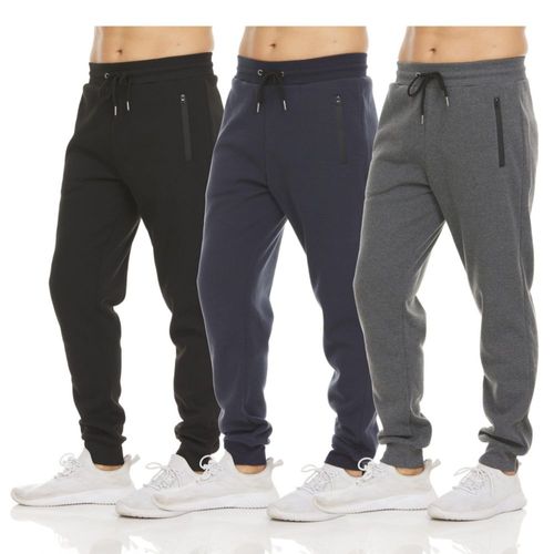 Pantalones PURE CHAMP Pack de 3 Joggers de Forro Polar con Bolsillos con Cremallera