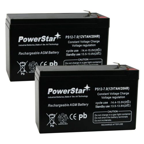 Batería recargable PowerStar 12V 7Ah (2 unidades) SLA