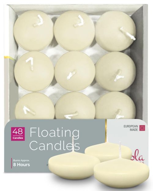 Velas Flotantes Hyoola 75 cm Marfil 48 unidades