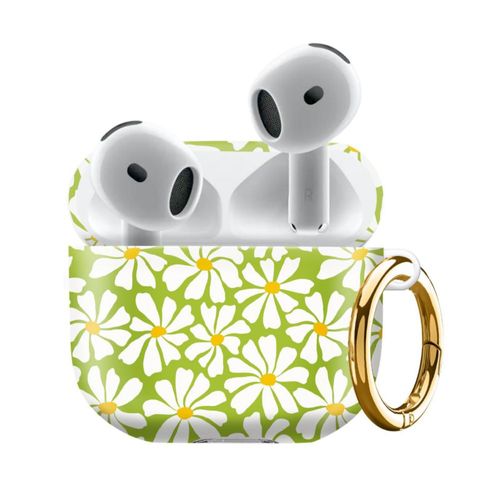 Funda suave LienWex con llavero Groovy Daisy para AirPod 4