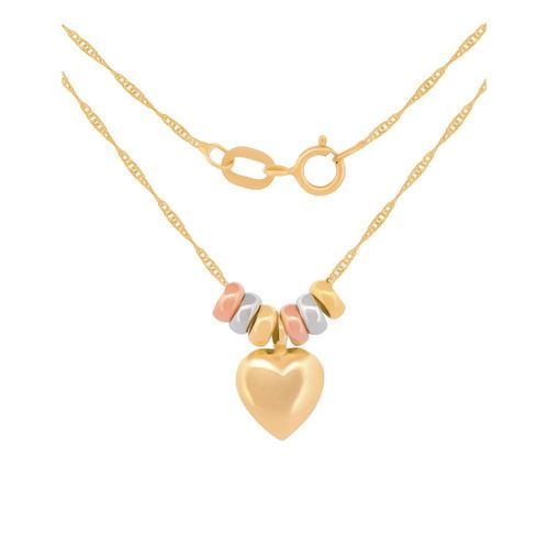 Cadena gargantilla dama corazón 3 oros 14k solido