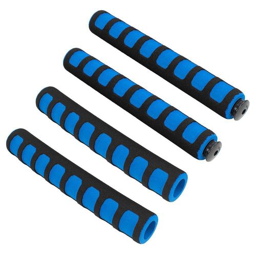 Juego de protectores para manubrio negro con azul rey (4pz)