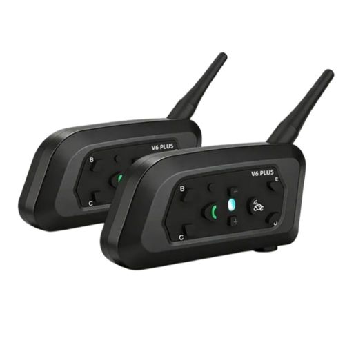Intercomunicador V6pro Para Casco Motociclet-2pcs,bt, Ip65, Color Negro