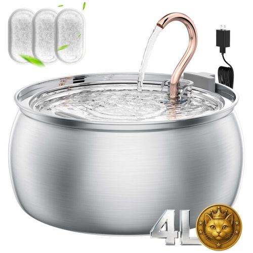 Fuente para Gatos Kenida de Acero Inoxidable 40 L con Filtrado