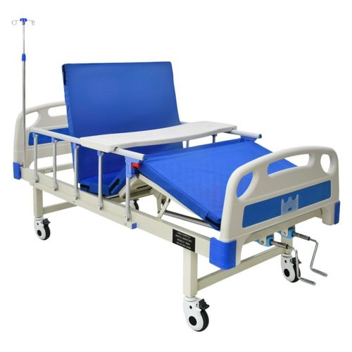 Cama Hospitalaria Manual + Barandal Mesa Porta Suero Colchon Nanofort