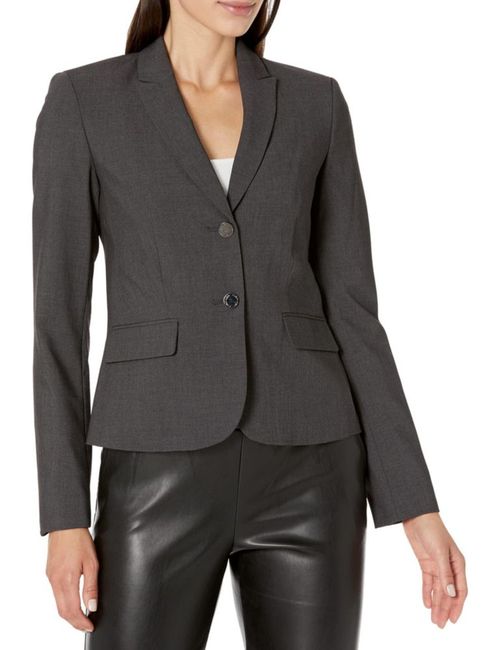 Blazer Calvin Klein de dos botones para mujer Gris